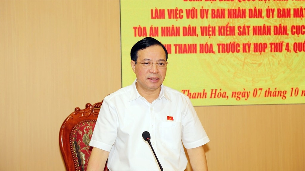 Đoàn ĐBQH tỉnh Thanh Hóa làm việc với UBND, Ủy ban MTTQ tỉnh, và các cơ quan khối tư pháp -0