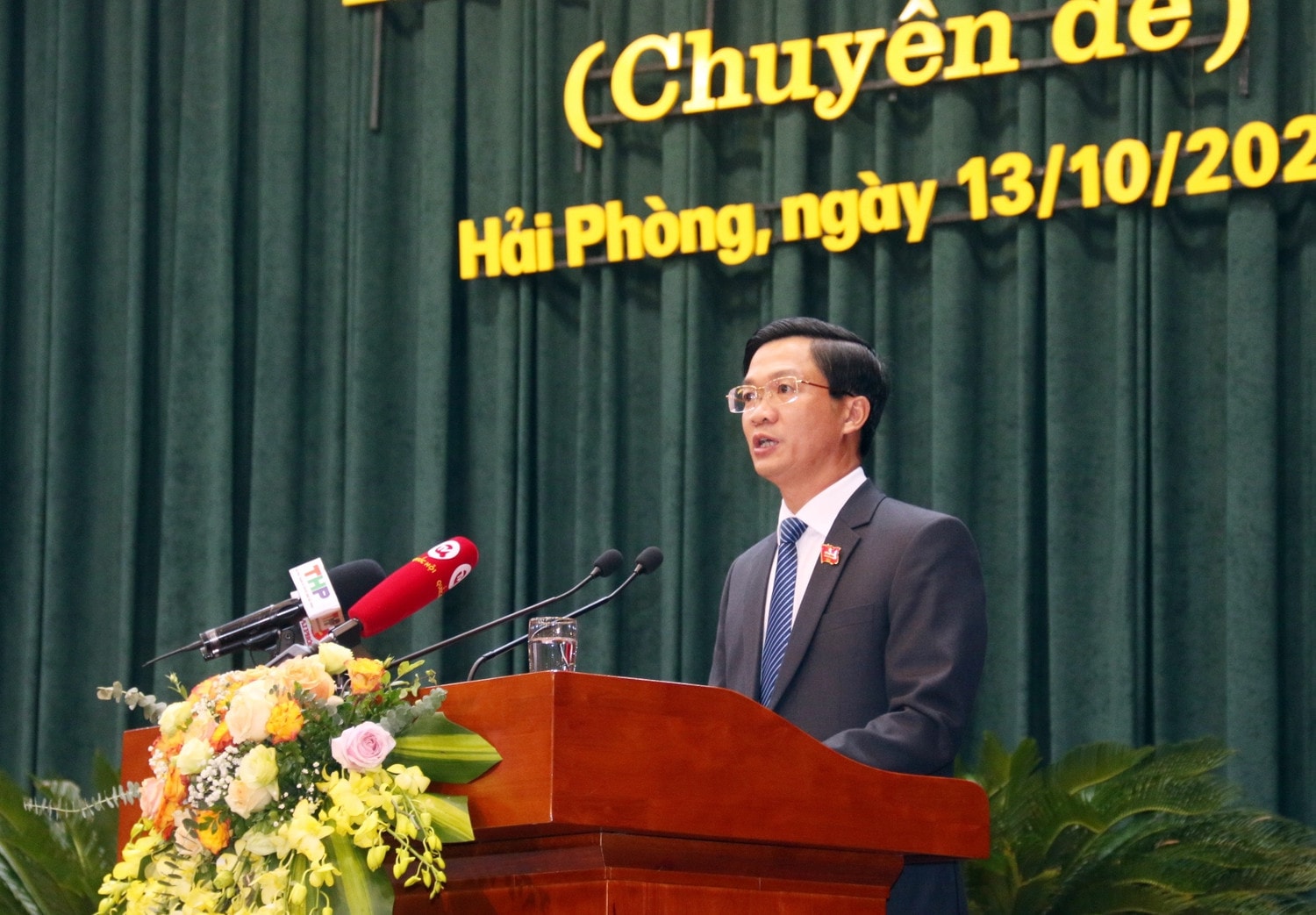 Chủ tịch HĐND thành phố Phạm Văn Lập phát biểu khai mạc Kỳ họp Khai mạc Kỳ họp thứ 8, HĐND thành phố Hải Phòng Khóa XVI -0