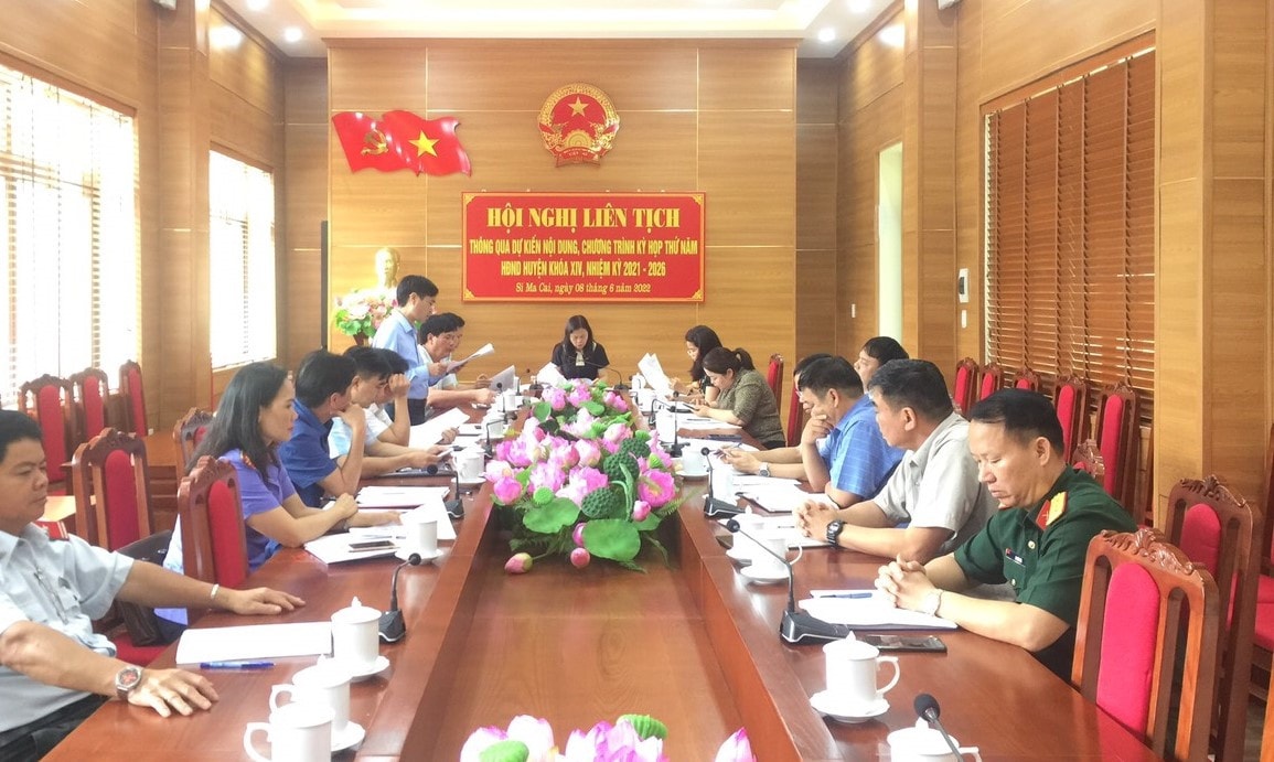 Thường trực HĐND huyện Si Ma Cai tổ chức Hội nghị liên tịch thống nhất nội dung, chương trình Kỳ họp thứ 5, HĐND huyện Khóa XIV - ẢNH H. HƯƠNG