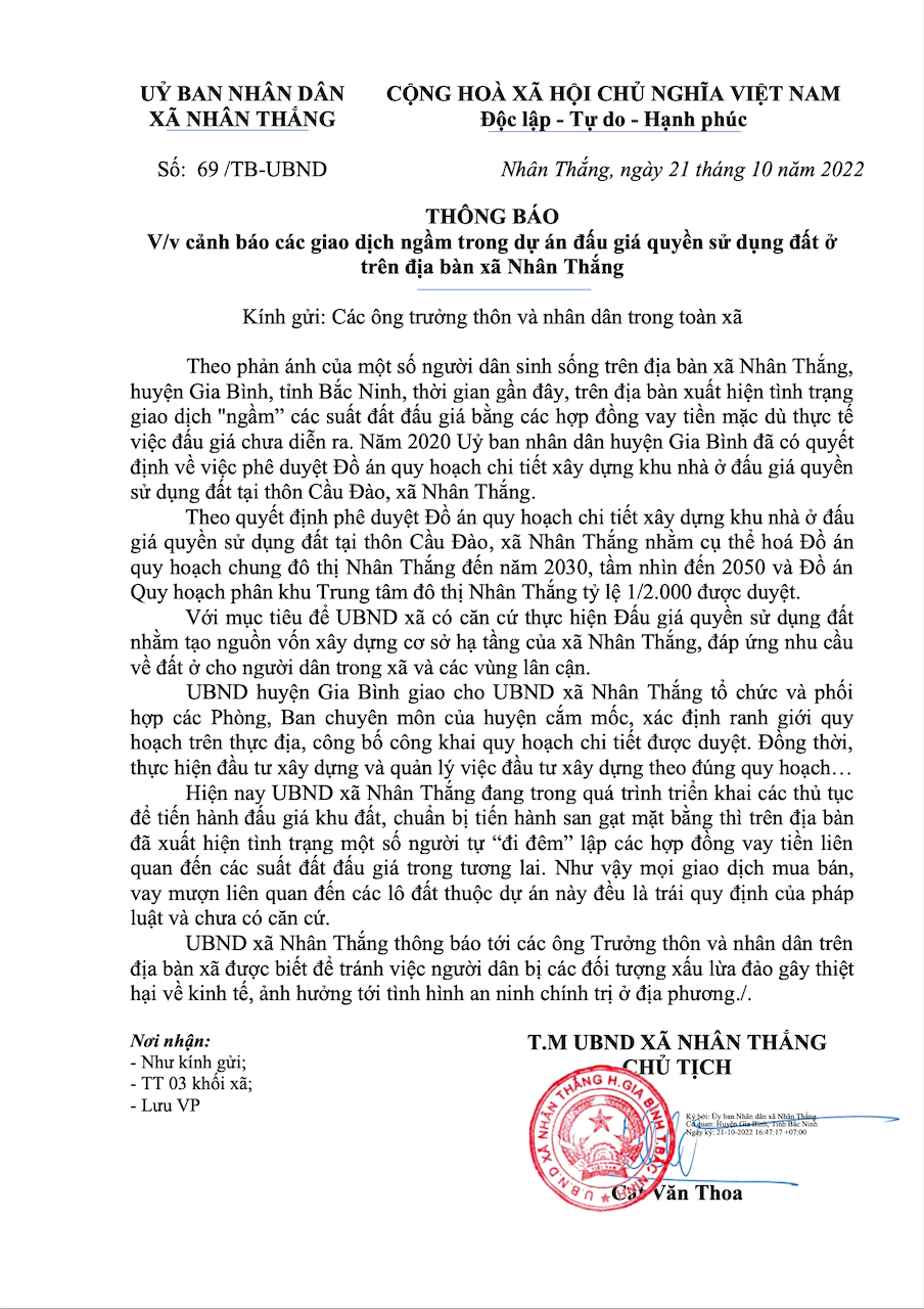 Chính quyền cảnh báo các giao dịch bất động sản “chui” tại Bắc Ninh sau phản ánh của Báo Đại biểu Nhân dân -0