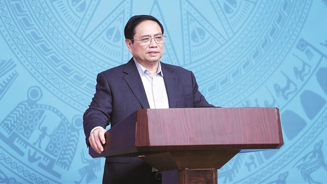 Thủ tướng Phạm Minh Chính phát biểu tại Phiên họp thứ 18 của Ban Chỉ đạo Quốc gia phòng, chống dịch Covid-19 Ảnh: Dương Giang