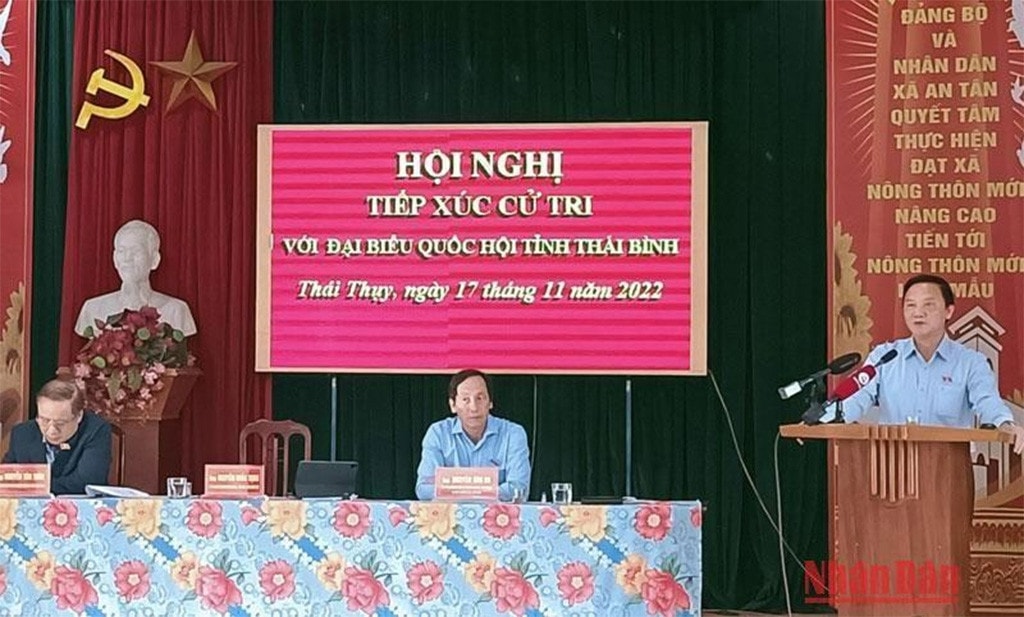 Phó Chủ tịch Quốc hội Nguyễn Khắc Định tiếp xúc cử tri tại huyện Thái Thụy, tỉnh Thái Bình -0