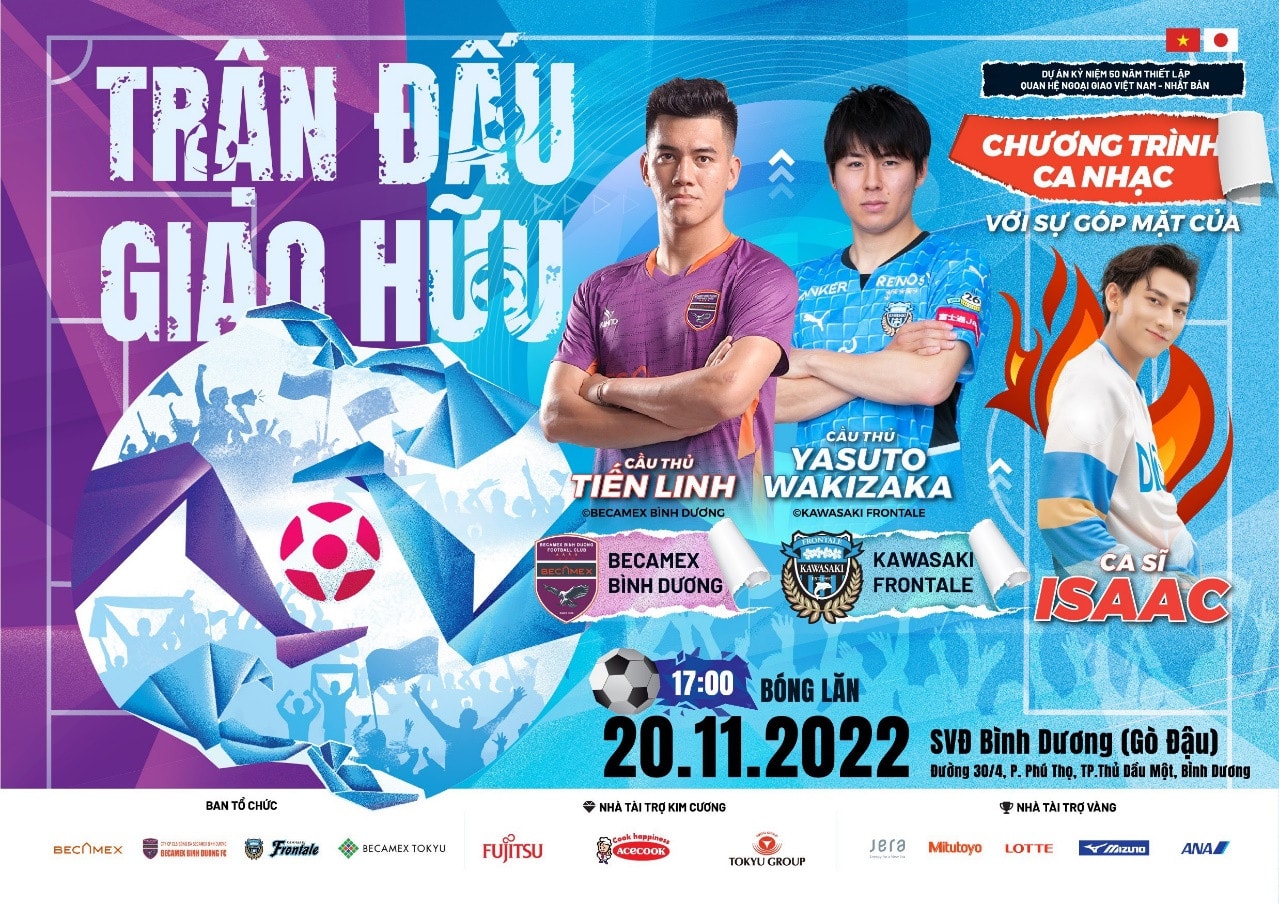 Trận đấu giao hữu giữa CLB Becamex Bình Dương và Kawasaki Frontale -0
