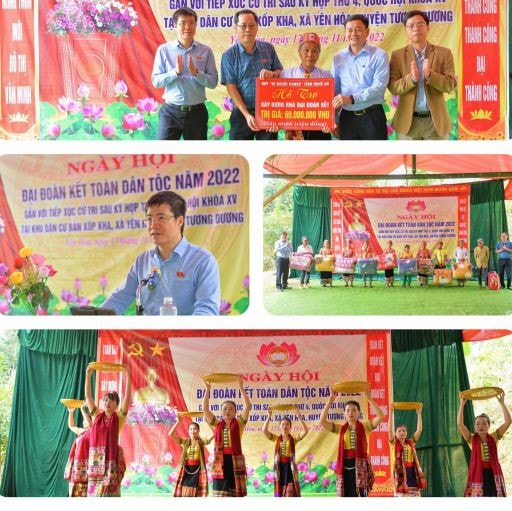 Đại diện Đoàn ĐBQH tỉnh dự ngày hội Đại đoàn kết dân tộc, TXCT tại bản Xốp Kha, xã Yên Hòa, huyện Tương Dương Sapo chính -0