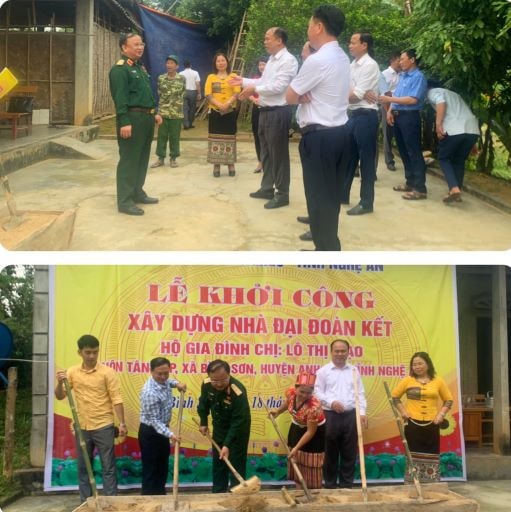 ĐBQH Trần Đức Thuận TXCT và dự lễ khởi công xây dựng nhà tình nghĩa cho hộ chị Lô Thị Mạo thôn Tân Hợp, xã Bình Sơn, huyện Anh Sơn Sapo chính -0