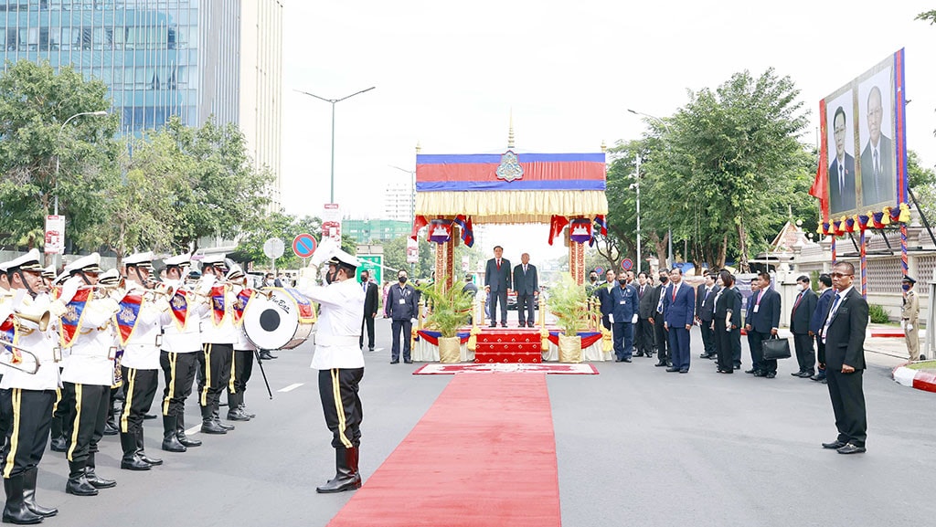 Một số hình ảnh Lễ đón Chủ tịch Quốc hội Vương Đình Huệ thăm chính thức Vương quốc Campuchia -2