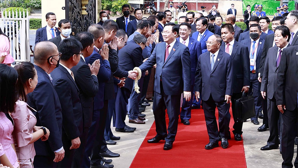 Một số hình ảnh Lễ đón Chủ tịch Quốc hội Vương Đình Huệ thăm chính thức Vương quốc Campuchia -1