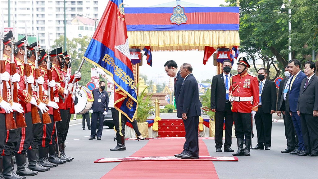 Một số hình ảnh Lễ đón Chủ tịch Quốc hội Vương Đình Huệ thăm chính thức Vương quốc Campuchia -5