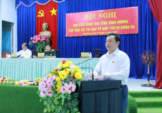 Thượng tướng Nguyễn Tân Cương tiếp xúc cử tri tại xã Đất Cuốc, huyện Bắc Tân Uyên -0