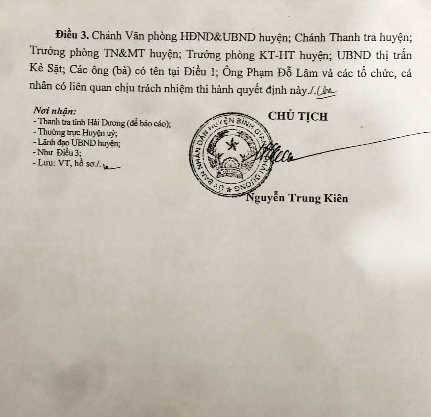 Hải Dương: Thành lập Đoàn xác minh nội dung người dân tố Chủ tịch UBND thị trấn Kẻ Sặt