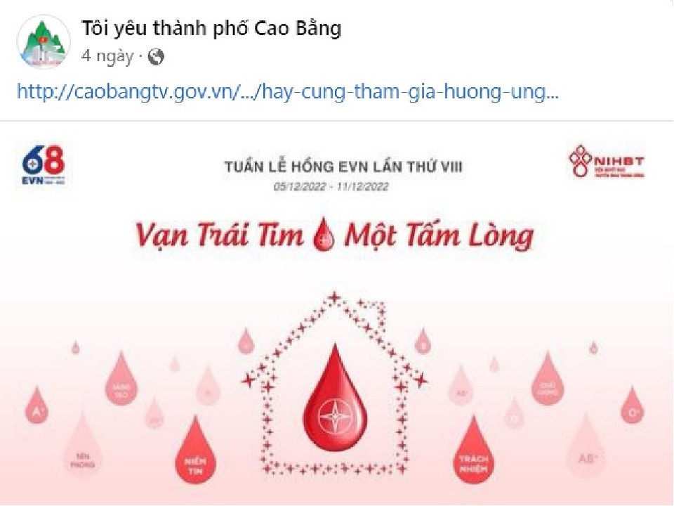 Điện lực Cao Bằng đẩy mạnh tuyên truyền Tuần lễ hồng EVN lần VIII năm 2022 -0