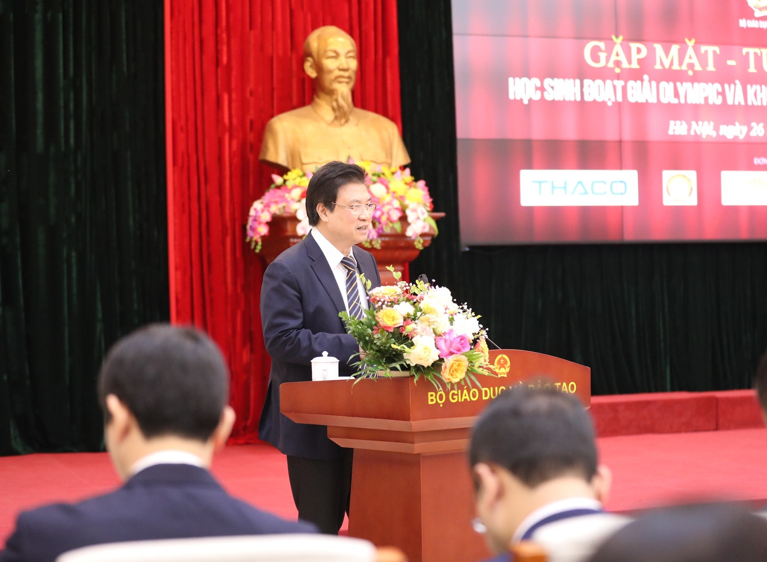 Thứ Trưởng Bộ GD và ĐT Nguyễn Hữu Độ phát biểu tại buổi gặp mặt Tuyên dương 33 học sinh đoạt giải Olympic và Khoa học kỹ thuật quốc tế năm 2022 -0