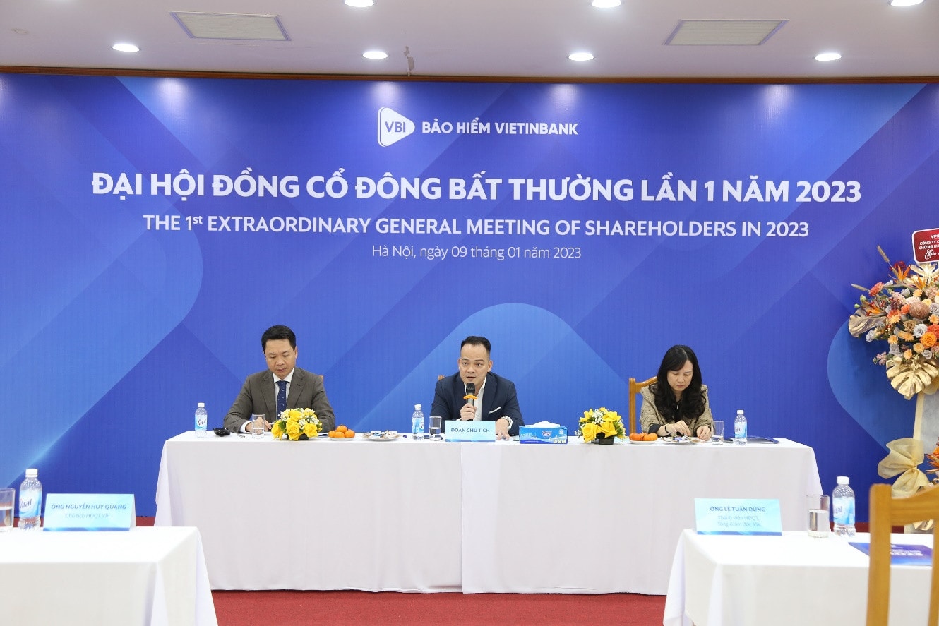 Bảo hiểm VietinBank - VBI tổ chức Đại hội đồng cổ đông bất thường lần 1 năm 2023 -0