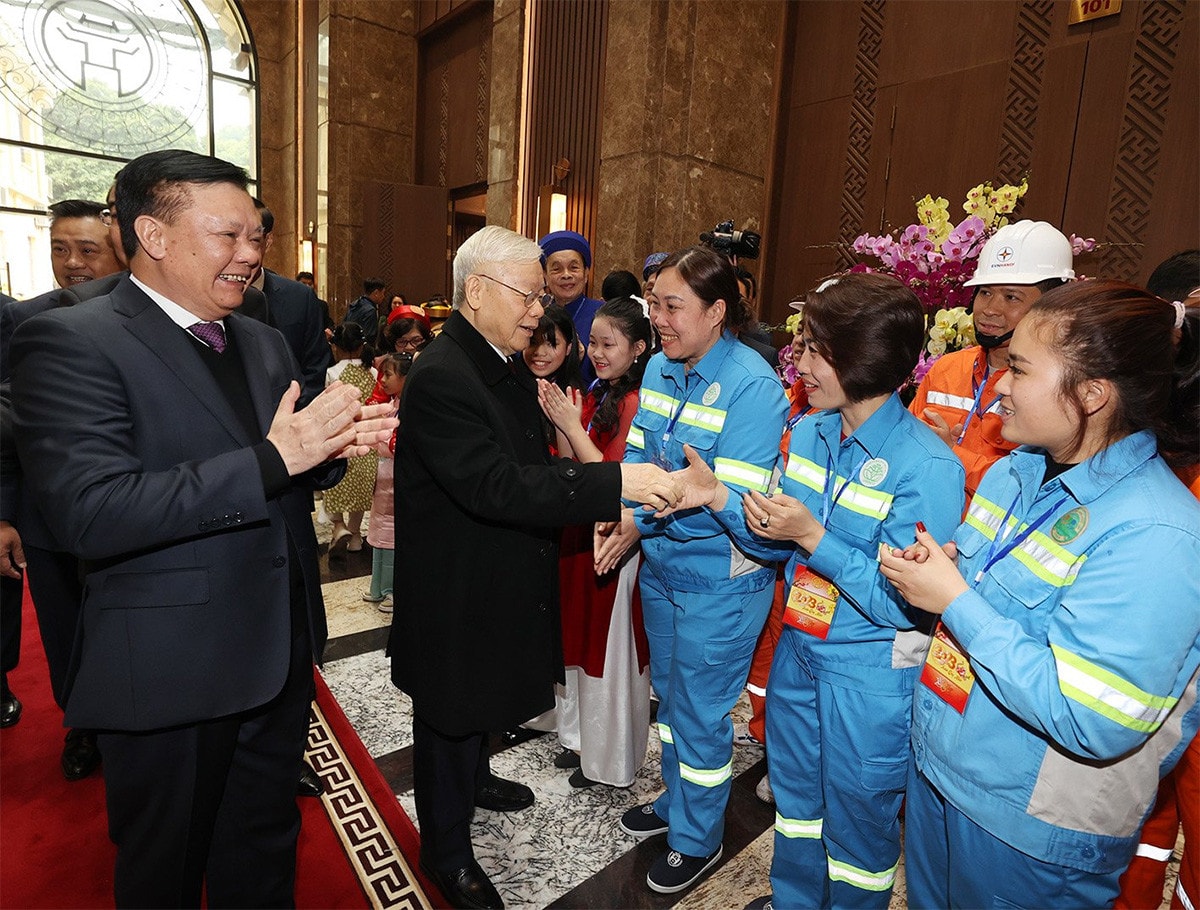 Tổng Bí thư Nguyễn Phú Trọng thăm, chúc Tết Đảng bộ, chính quyền và Nhân dân Thủ đô Hà Nội -0