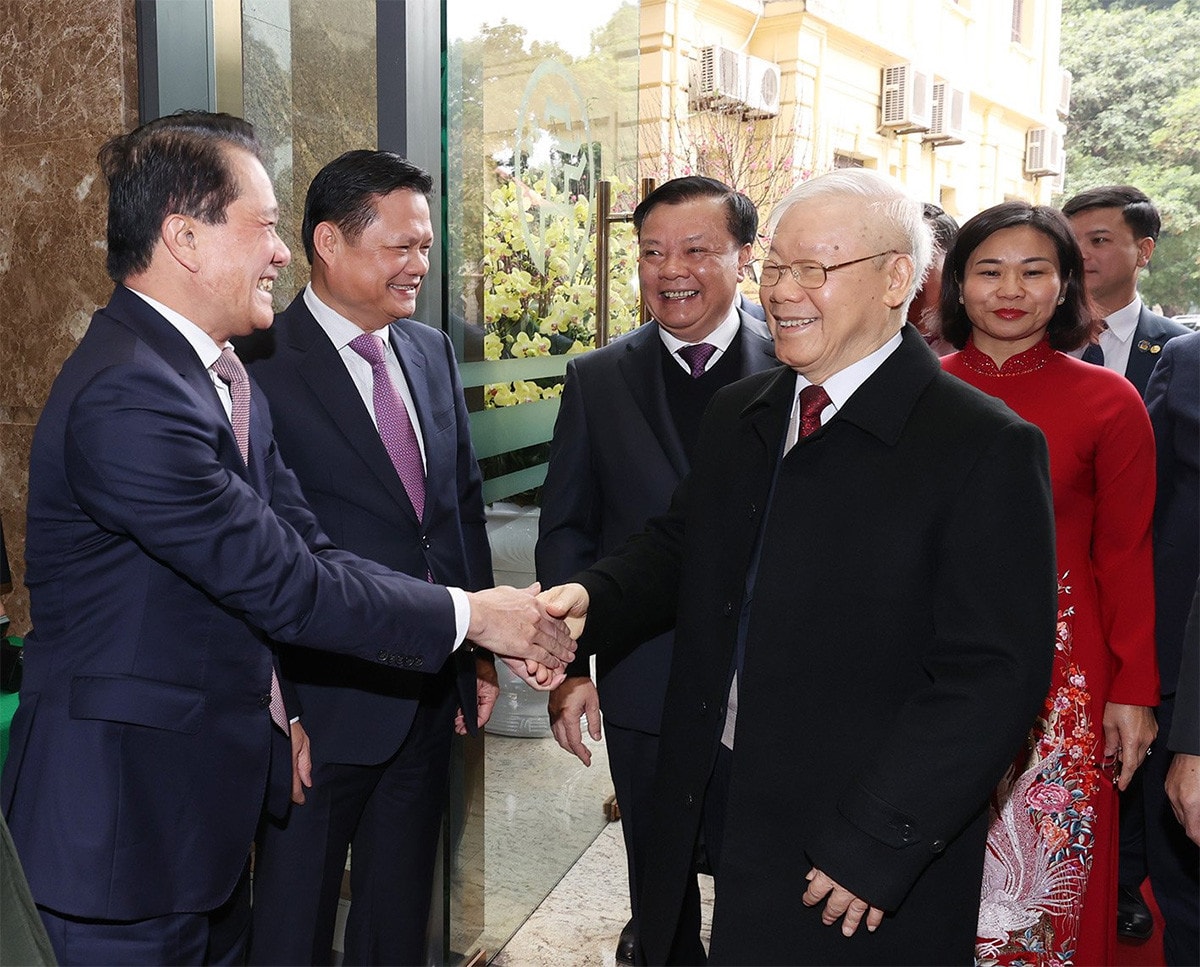 Tổng Bí thư Nguyễn Phú Trọng thăm, chúc Tết Đảng bộ, chính quyền và Nhân dân Thủ đô Hà Nội -0