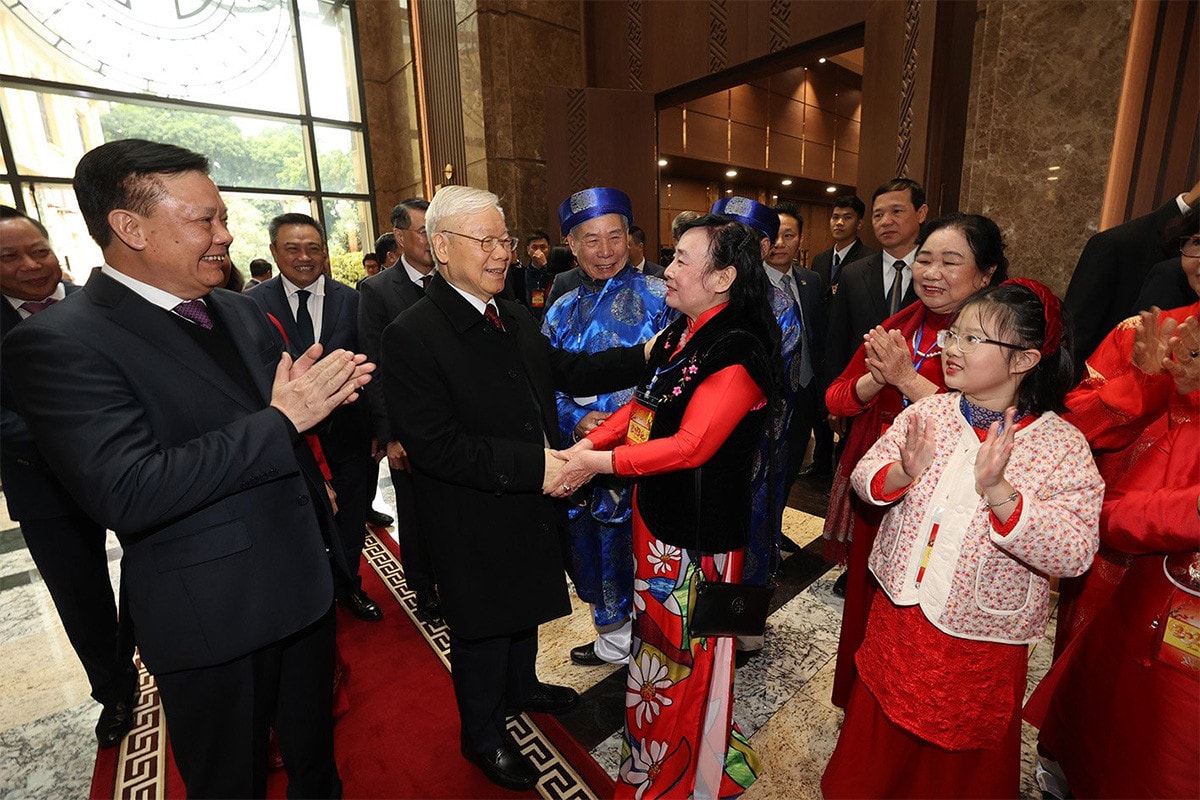 Tổng Bí thư Nguyễn Phú Trọng thăm, chúc Tết Đảng bộ, chính quyền và Nhân dân Thủ đô Hà Nội -5