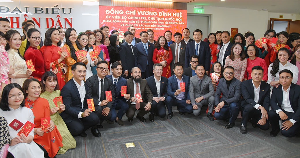 Chủ tịch Quốc hội Vương Đình Huệ thăm, chúc Tết Báo Đại biểu Nhân dân, Truyền hình Quốc hội Việt Nam -0