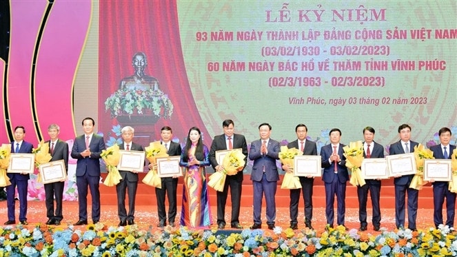 Chủ tịch Quốc hội Vương Đình Huệ dự Lễ kỷ niệm 60 năm Ngày Bác Hồ về thăm tỉnh Vĩnh Phúc