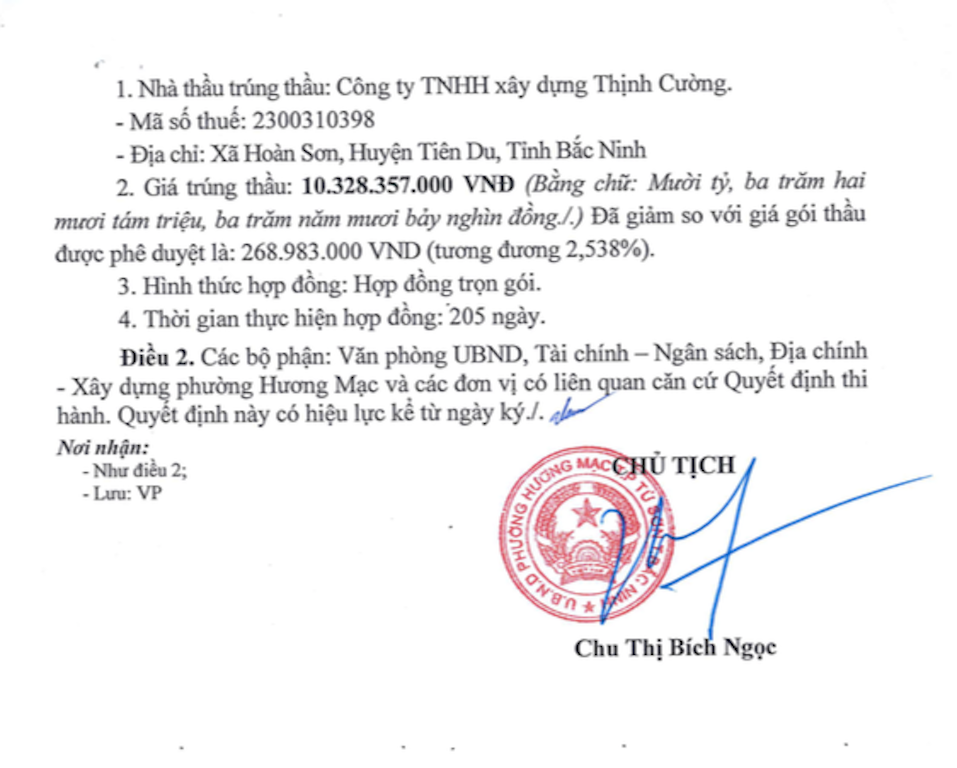Sai phạm tại Trường THCS trọng điểm huyện Tiên Du: Công ty TNHH Xây dựng Thịnh Cường là nhà thầu “quen mặt” trên địa bàn