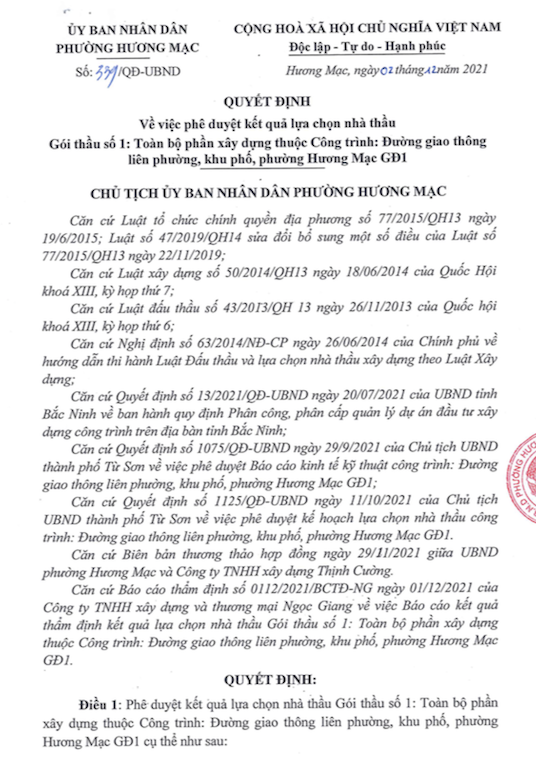 Sai phạm tại Trường THCS trọng điểm huyện Tiên Du: Công ty TNHH Xây dựng Thịnh Cường là nhà thầu “quen mặt” trên địa bàn