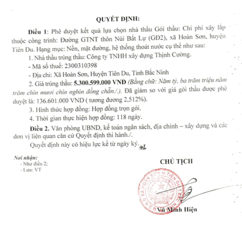 Sai phạm tại Trường THCS trọng điểm huyện Tiên Du: Công ty TNHH Xây dựng Thịnh Cường là nhà thầu “quen mặt” trên địa bàn