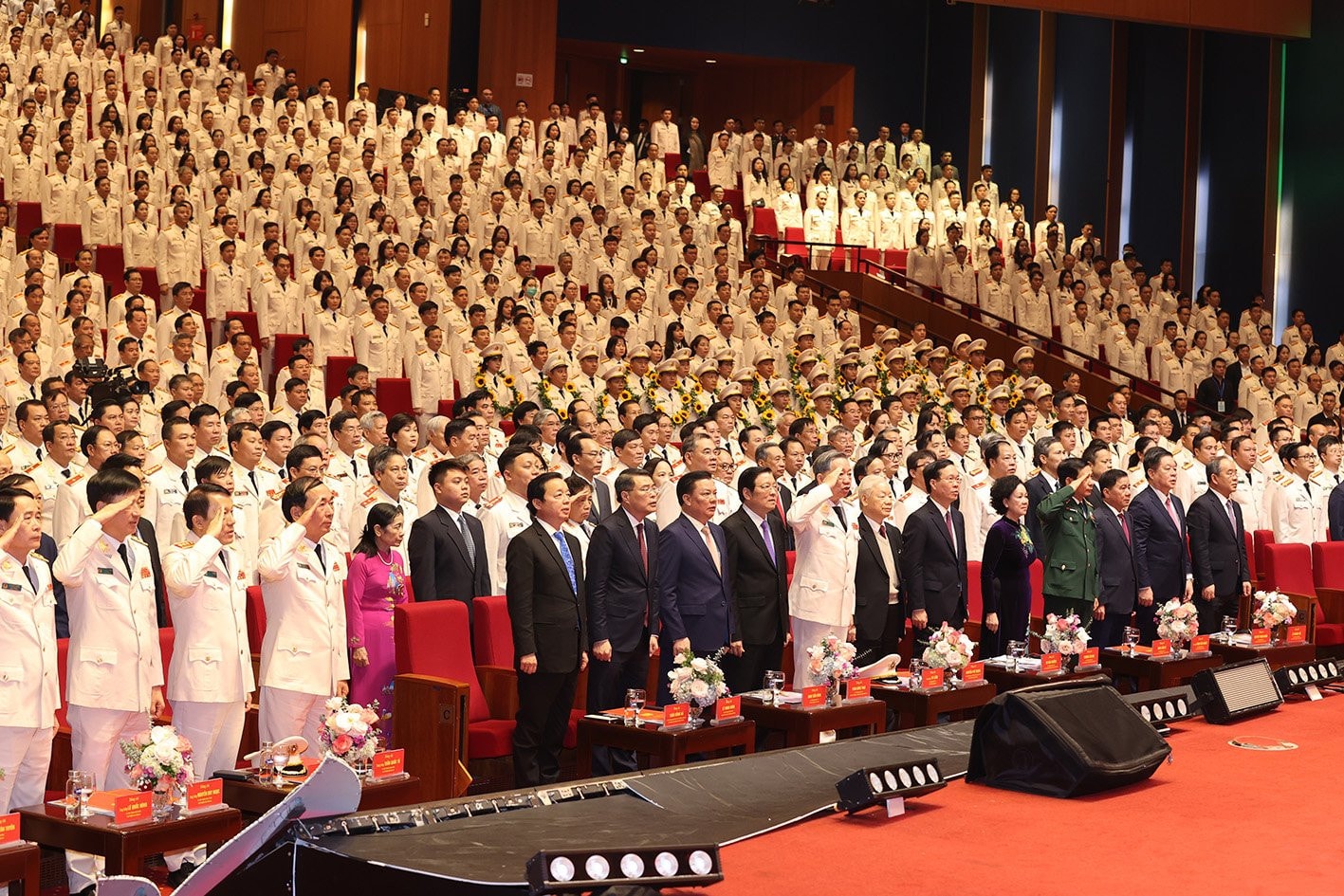 Tổng Bí thư Nguyễn Phú Trọng dự Lễ kỷ niệm 75 năm Công an nhân dân học tập, thực hiện Sáu điều Bác Hồ dạy