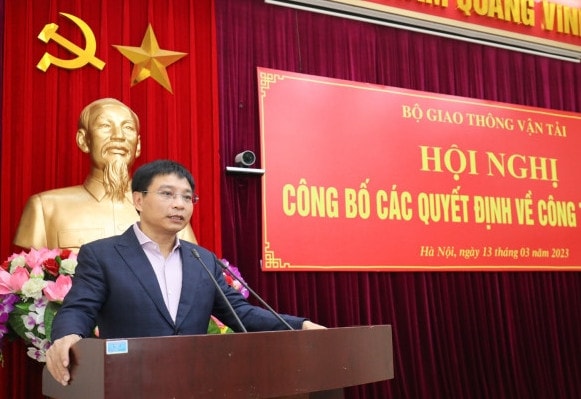 Bộ trưởng Bộ GTVT Nguyễn Văn Thắng phát biểu tại buổi Lễ công bố các quyết định bổ nhiệm