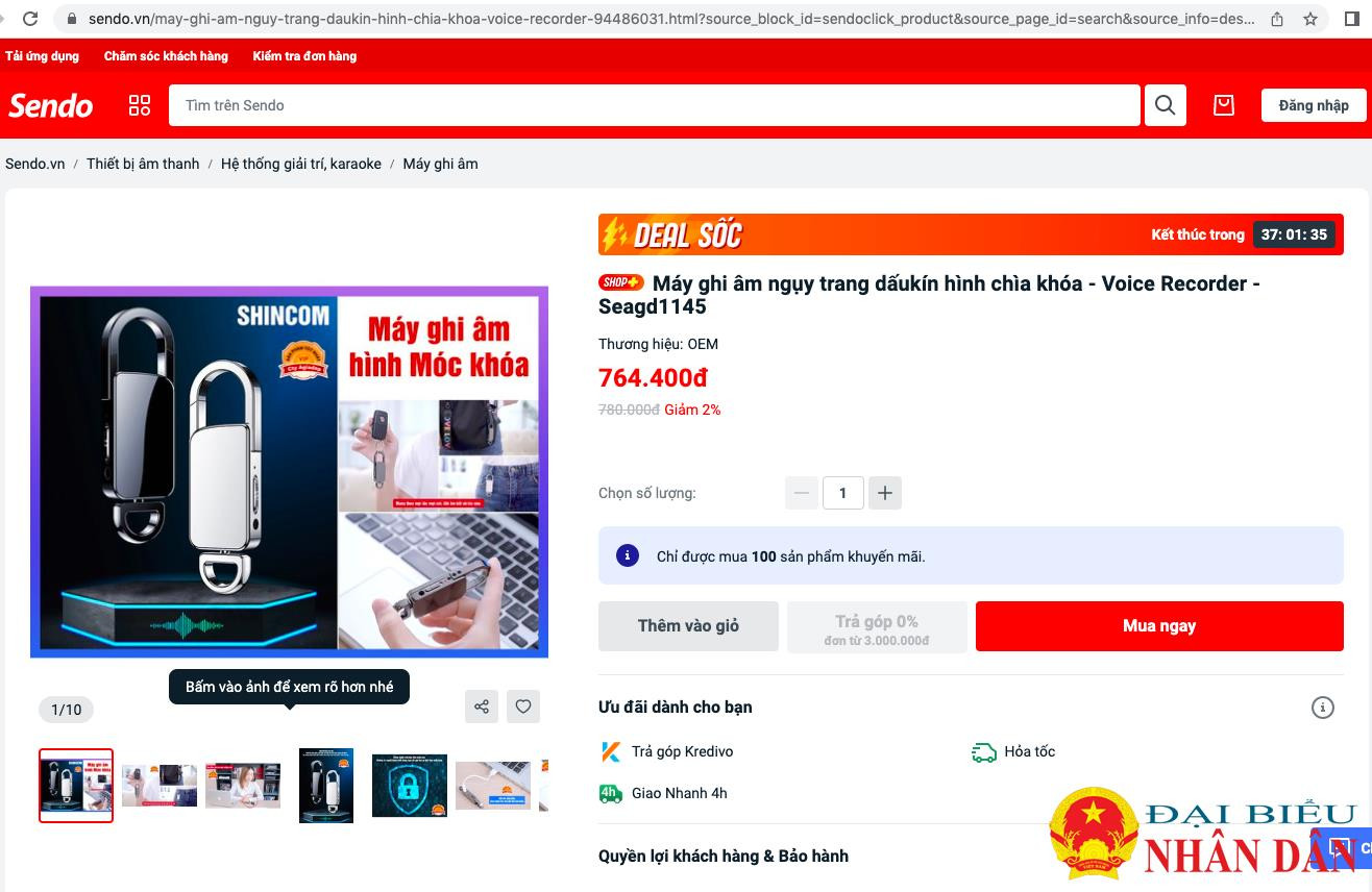 Sàn TMĐT Sendo rao bán công khai mặt hàng chưa được phép nhập khẩu -1