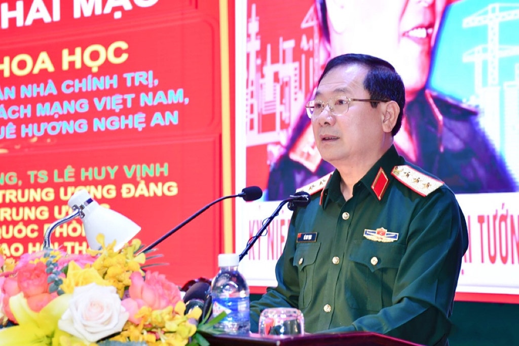Thượng tướng Lê Huy Vịnh phát biểu khai mạc hội thảo Hội thảo khoa học “Đại tướng Chu Huy Mân - Nhà chính trị, quân sự xuất sắc của cách mạng Việt Nam, người con ưu tú của quê hương Nghệ An” -0