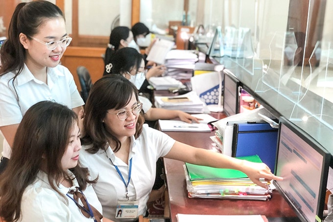 KBNN tinh gọn bộ máy gắn với tăng cường ứng dụng công nghệ để phục vụ người dân tốt hơn. Ảnh: KN