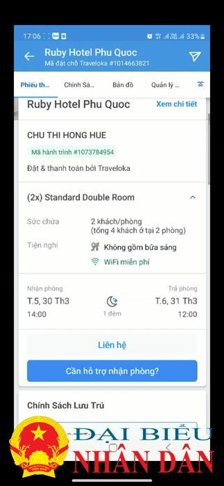 Thêm một người dùng phản ánh thông tin khách sạn trên ứng dụng Traveloka không chính xác -1