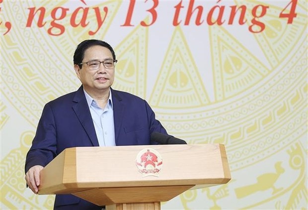 Prime Minister Pham Minh Chinh speaks at the conference. Photo: VNA PM chairs conference on ways to tackle difficulties in forestry-fishery exports -0