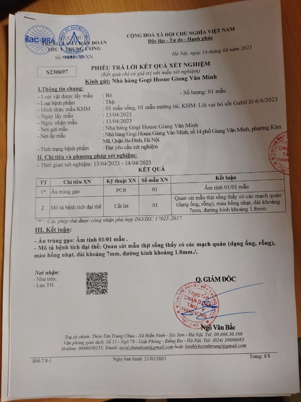 Chuỗi nhà hàng GoGi House chính thức lên tiếng sau thông tin khách hàng nghi ngờ có vật thể lạ xuất hiện trong phần thịt bò -0