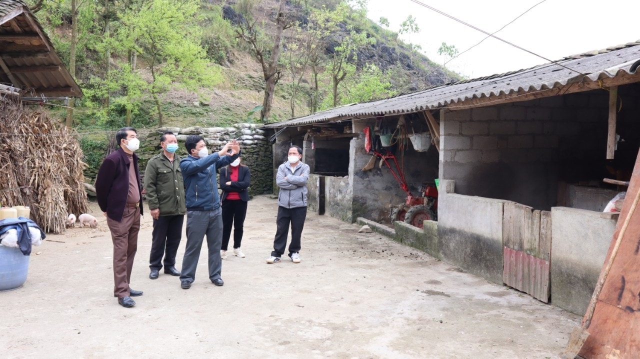 Đoàn giám sát HĐND huyện Yên Minh giám sát việc thực hiện chính sách đặc thù hỗ trợ phát triển kinh tế vườn hộ và phát triển cây cam sành Hà Giang giai đoạn 2021 – 2025 - Ảnh Mai Thức