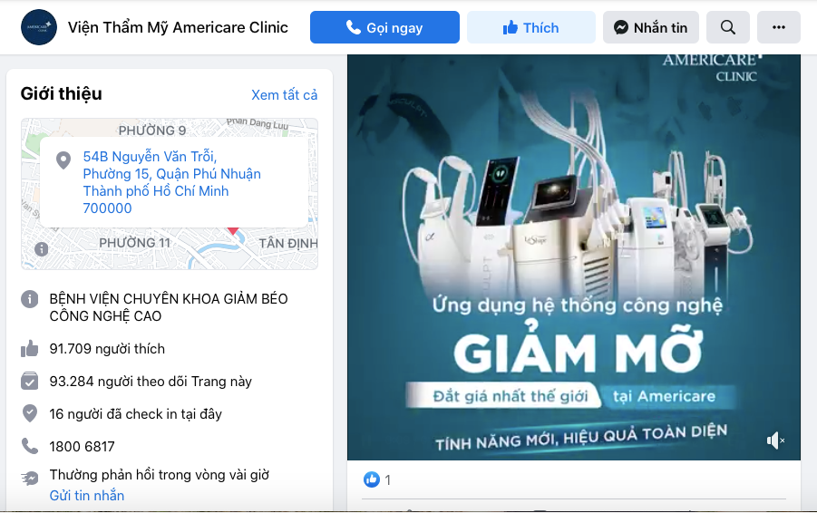 Trung tâm giảm béo công nghệ cao Americare Clinic bị tước giấy phép hoạt động