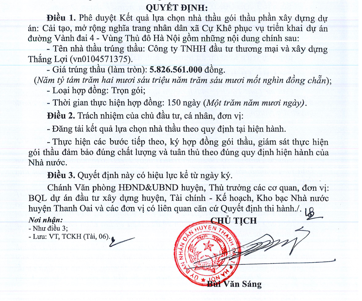 Huyện Thanh Oai (Hà Nội): Lộ diện doanh nghiệp trúng hàng loạt gói thầu đầu tư công có mức tiết kiệm ngân sách 