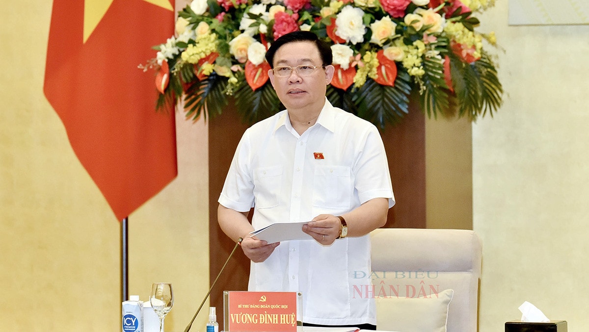 Chủ tịch Quốc hội Vương Đình Huệ chủ trì cuộc làm việc với Ban Thường vụ Thành ủy TP. Hồ Chí Minh -0