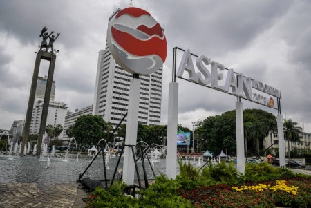 Indonesia đã sẵn sàng cho Hội nghị Cấp cao ASEAN lần thứ 42 - Ảnh: ANTARA FOTO