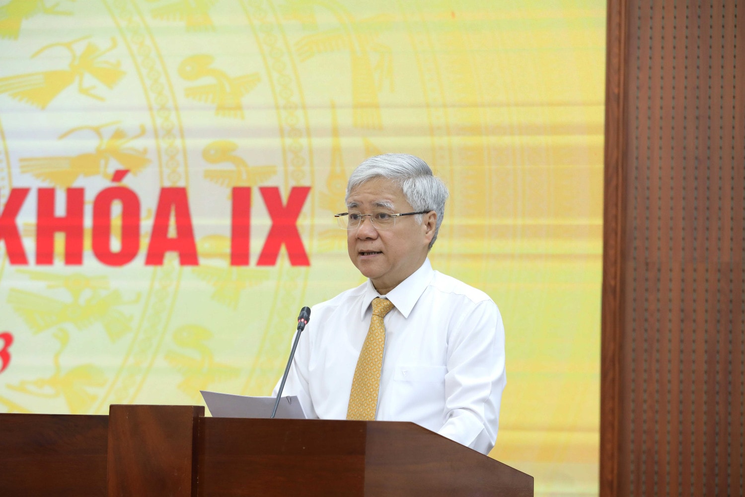 Bí thư Trung ương Đảng, Chủ tịch Ủy ban trung ương MTTQ Việt Nam Đỗ Văn Chiến phát biểu khai mạc