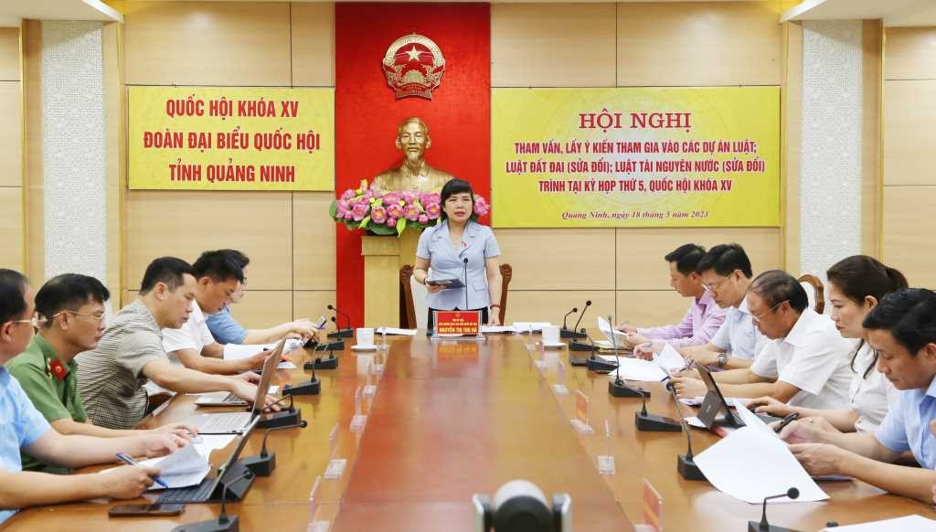 Đoàn ĐBQH tỉnh lấy ý kiến tham gia vào dự án Luật Đất đai (sửa đổi), Luật Tài nguyên nước (sửa đổi)