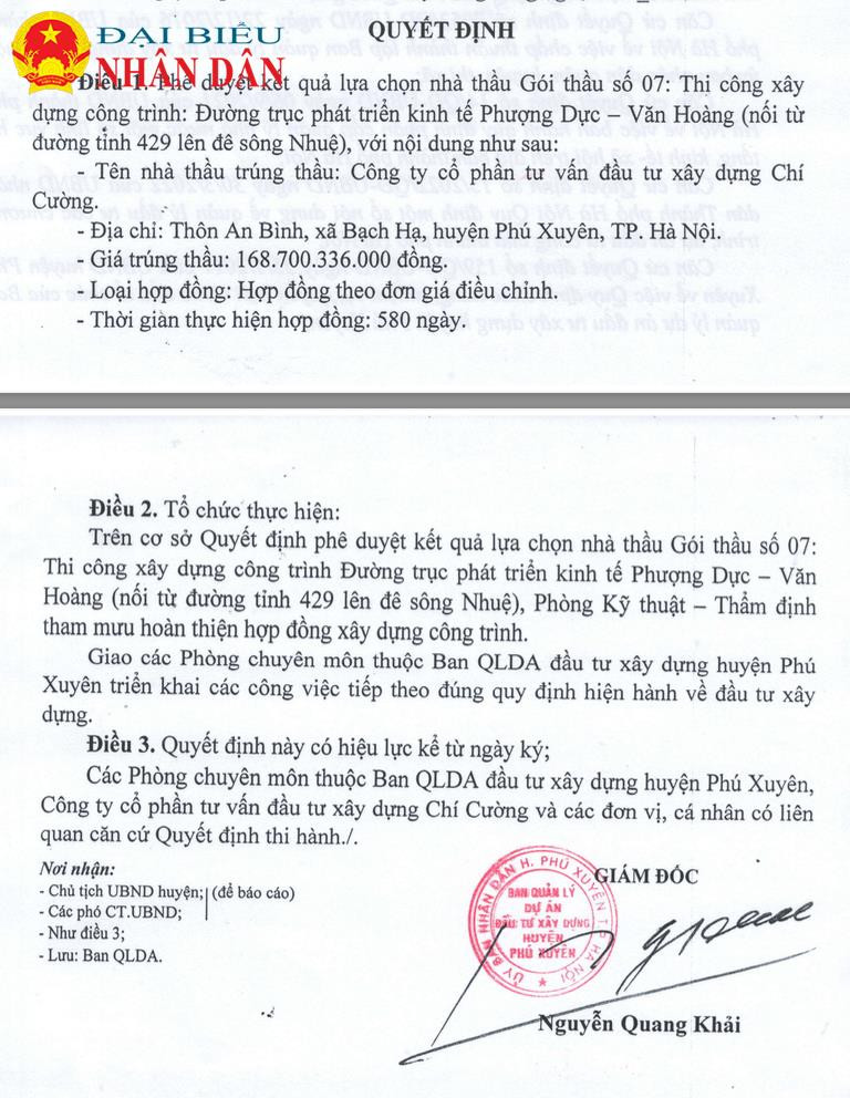 Phú Xuyên: Hé lộ doanh nghiệp thường xuyên trúng các gói thầu đầu tư công có mức tiết kiệm ngân sách thấp -0
