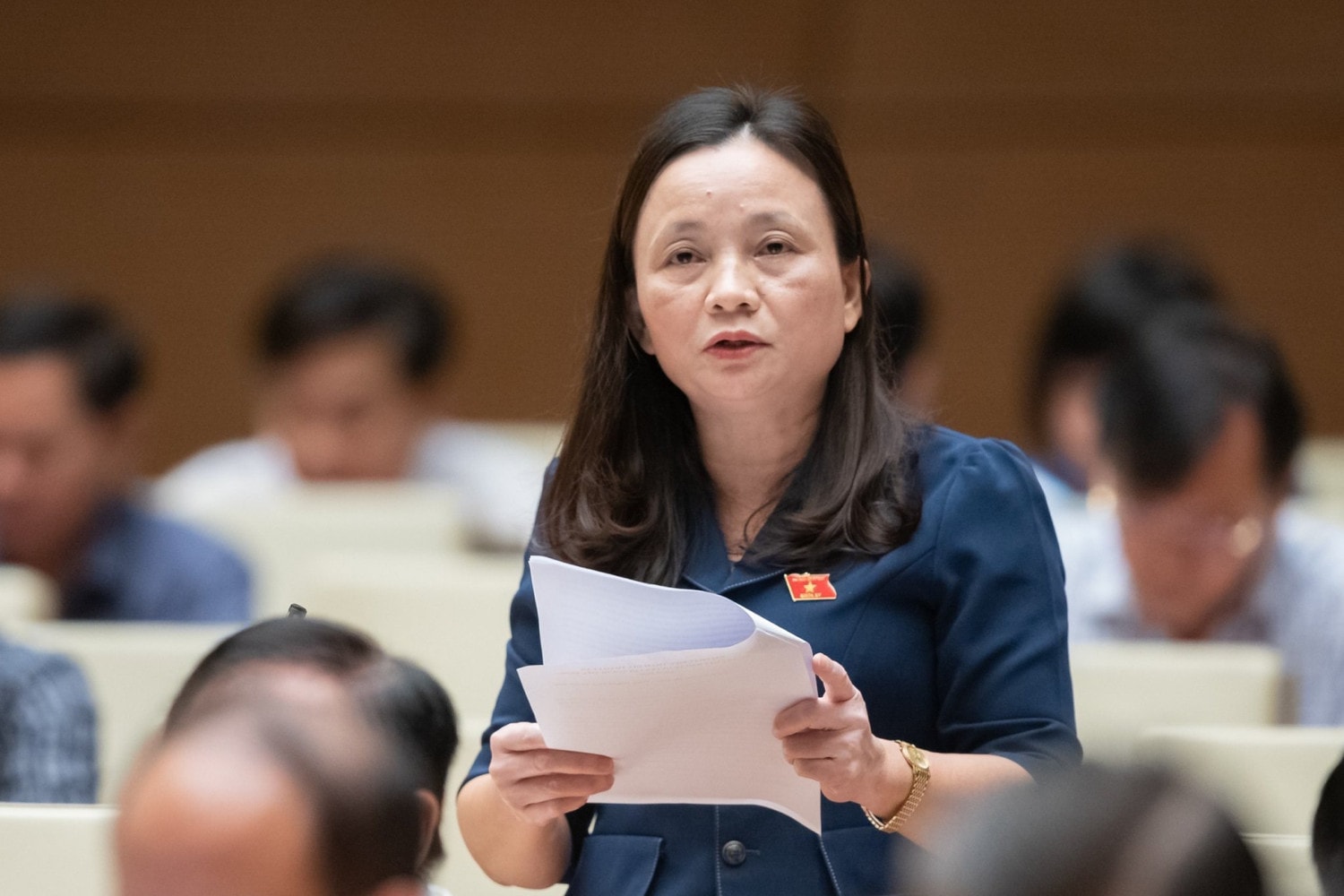 ĐBQH Cầm Thị Mẫn phát biểu thảo luận về Luật Bảo vệ người tiêu dùng (sửa đổi) ĐBQH Cầm Thị Mẫn (Thanh Hóa): Không đặt nặng trách nhiệm của khách hàng trong Luật Bảo vệ người tiêu dùng -0
