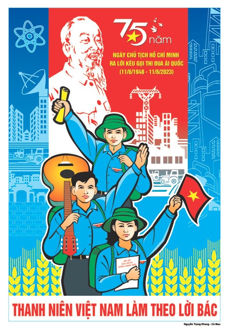 Bộ tranh cổ động tuyên truyền 75 năm Bác Hồ ra Lời kêu gọi 