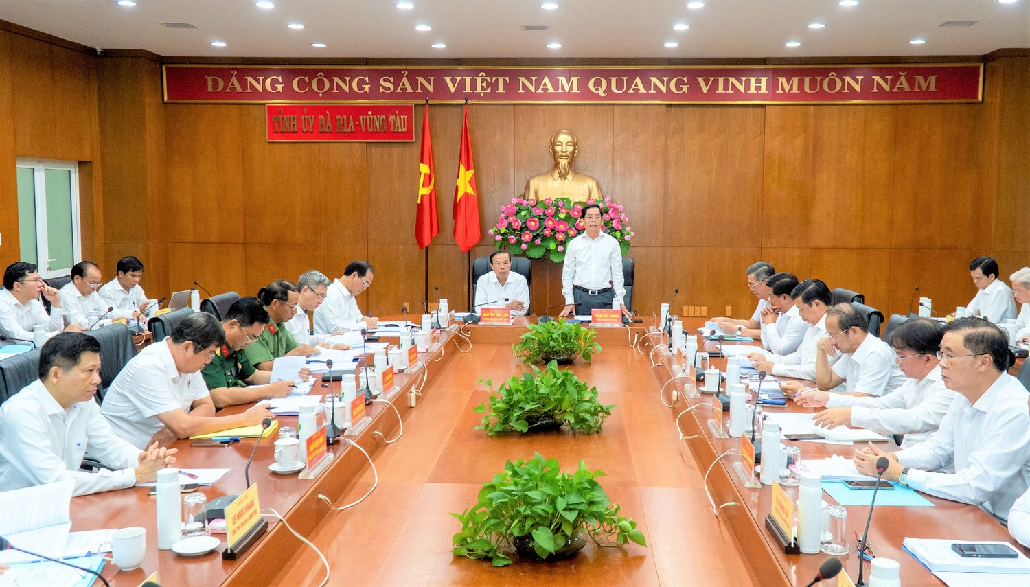 Quang cảnh hội nghị Ban Chấp hành Đảng bộ tỉnh để cho ý kiến về Quy hoạch tỉnh Bà Rịa-Vũng Tàu thời kỳ 2021 - 2030, tầm nhìn đến năm 2050. (Ảnh Báo Bà Rịa - Vũng Tàu)