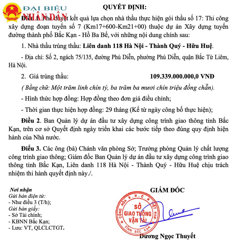 Bắc Kạn: Doanh nghiệp trúng gói thầu đầu tư công -0