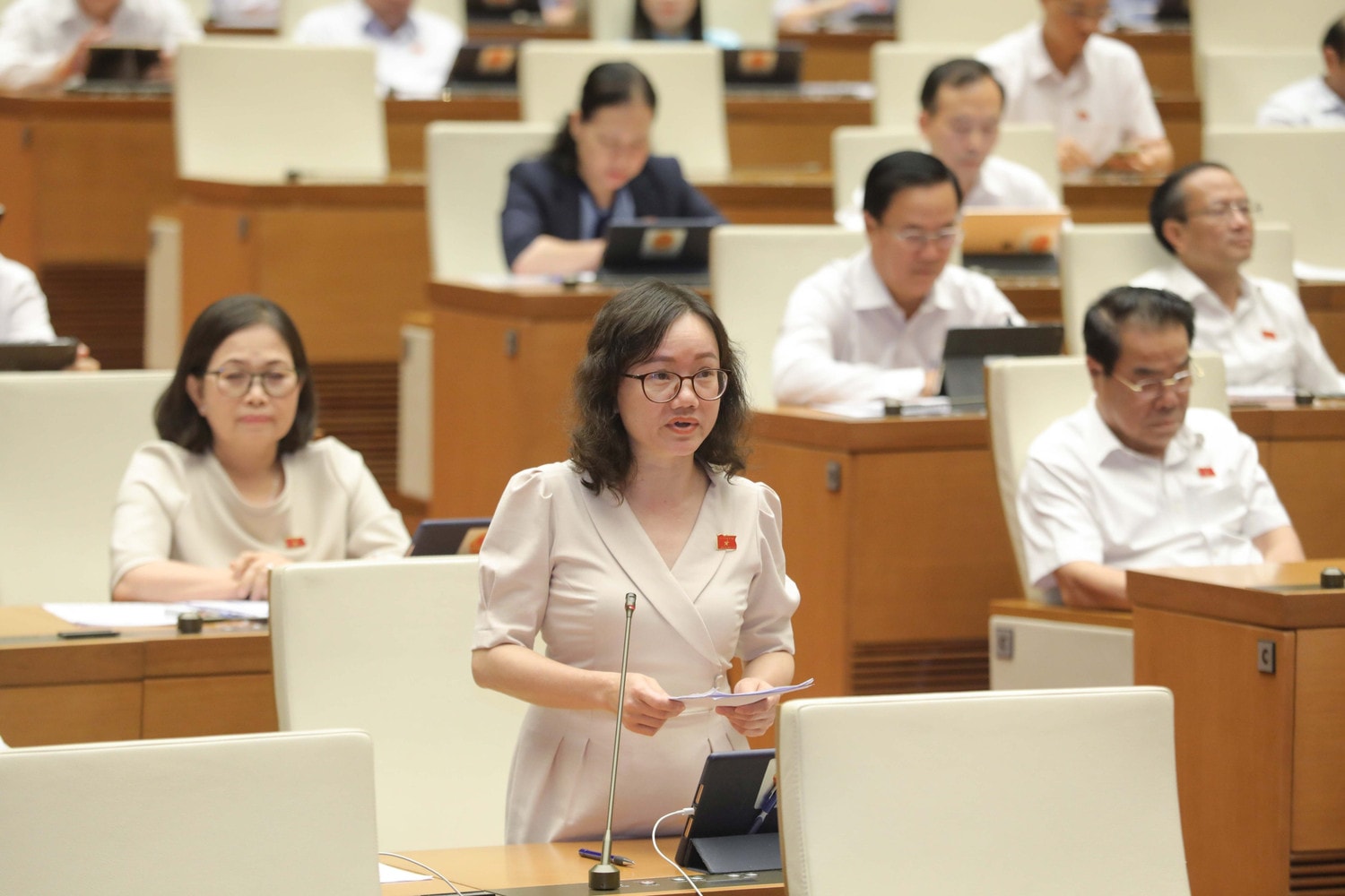 ĐBQH Thái Thị An Chung (Nghệ An): Chỉ nên quy định thời gian miễn thuế thu nhập doanh nghiệp tối đa không quá 5 hoặc 7 năm -0