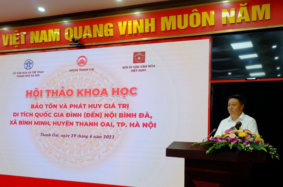 Bí thư Huyện ủy huyện Thanh Oai Bùi Hoàng Phan phát biểu khai mạc Hội thảo dscf5597-001.jpg -0