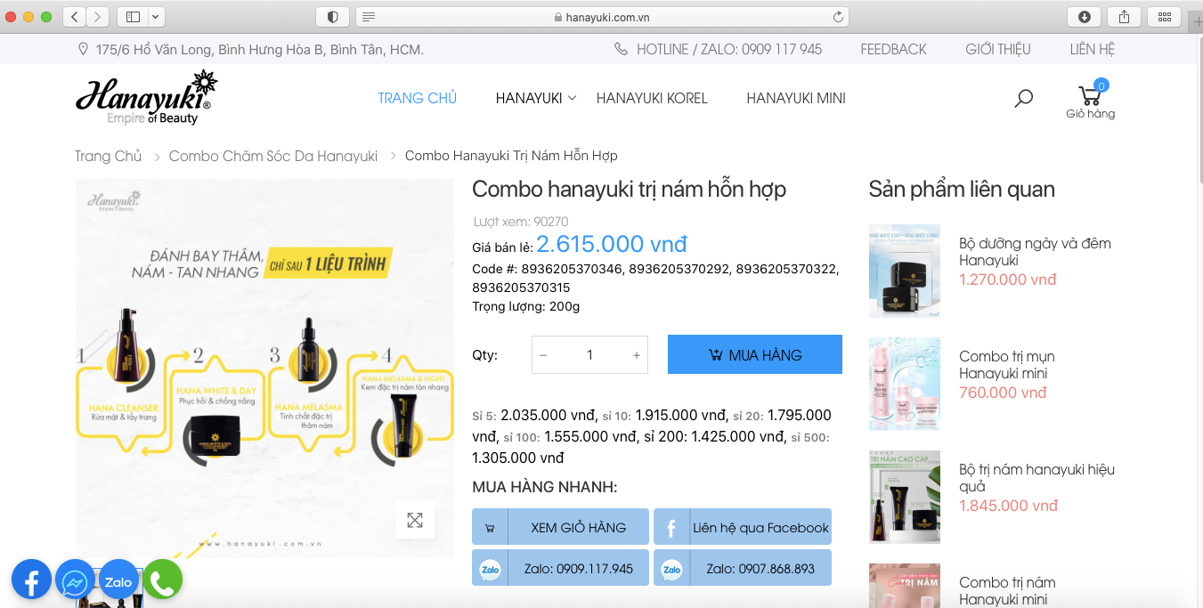 Bài 1: Hàng loạt website quảng cáo mỹ phẩm Hanayuki lừa dối người tiêu dùng?