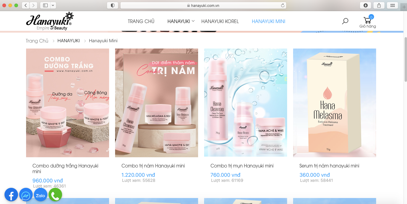 Bài 1: Hàng loạt website quảng cáo mỹ phẩm Hanayuki lừa dối người tiêu dùng?