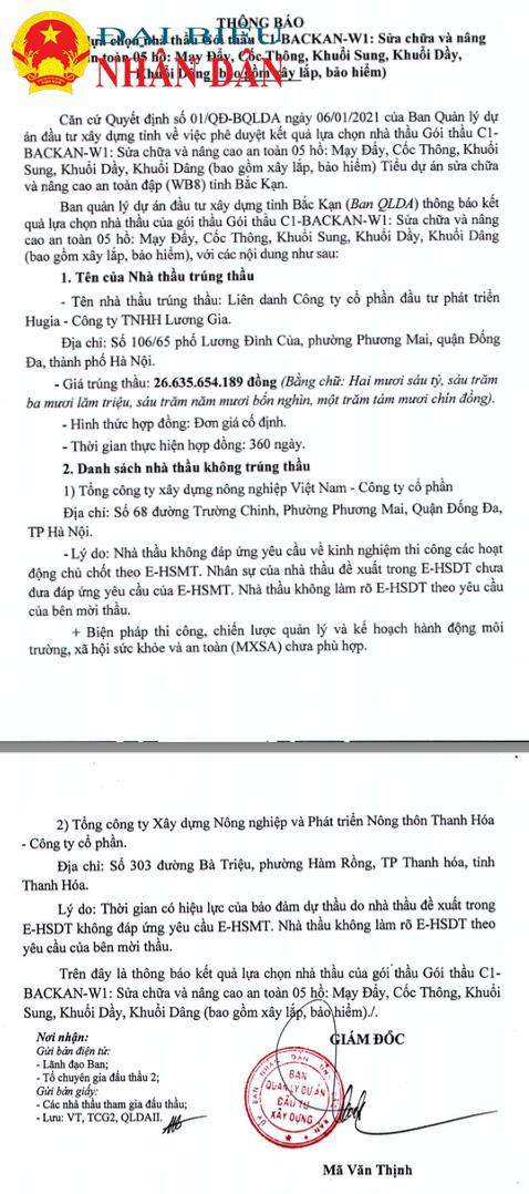 Điểm mặt các gói thầu đầu tư công do Ban QLDA ĐTXD tỉnh Bắc Kạn làm chủ đầu tư có mức tiết kiệm ngân sách 
